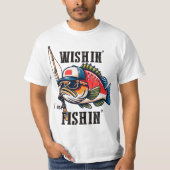 Wens dat ik aan het vissen was t-shirt (Voorkant)
