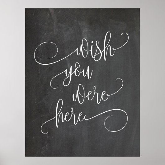 wens dat je hier was bruiloft herdenking tafel bor poster (Voorkant)