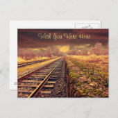 "Wens dat je hier was" Railroad Tracks Briefkaart (Voorkant / Achterkant)