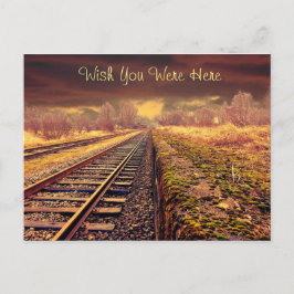 "Wens dat je hier was" Railroad Tracks Briefkaart