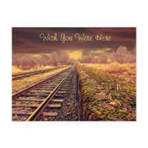 "Wens dat je hier was" Railroad Tracks Briefkaart
