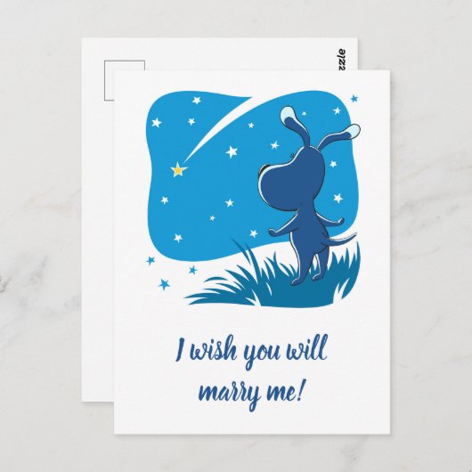 Wens dat je met me trouwt Hondenpuppy die sterrena Briefkaart (Voorkant / Achterkant)