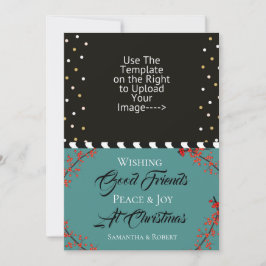 Wens goede vrienden vrede en vreugde met Kerstmis  Feestdagenkaart