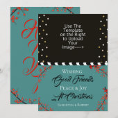 Wens goede vrienden vrede en vreugde met Kerstmis  Feestdagenkaart (Voorkant / Achterkant)