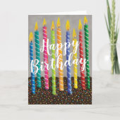 Wens Grote Gelukkige Verjaardagskaarsen Kaart (Voorkant)