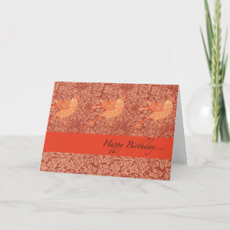 Wens "Happy Birthday" met drie zangvogels Kaart