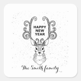 Wens iemand een gelukkig en succesvol nieuw vierka vierkante sticker