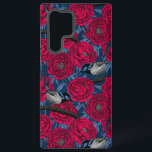 Wens in de pony's samsung galaxy hoesje<br><div class="desc">Vector naadloos patroon gemaakt van met de hand getrokken sproeiers en peonies. Blauwe en rode versie.</div>