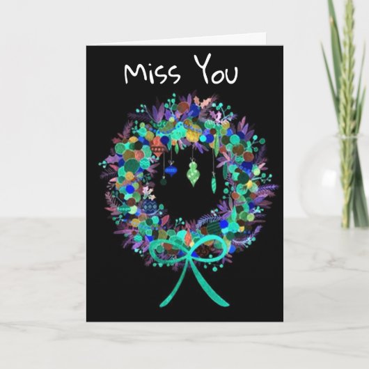 WENS IN PERSOON-OVER-MIJLEN MET KERST FEESTDAGEN KAART (Voorkant)