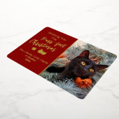 Wens je de Gesponnen-perfecte kerstkattenfoto Folie Feestdagenkaart (Gedraaid)