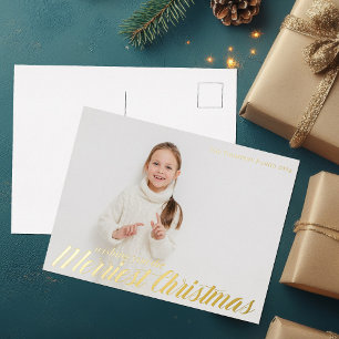 Wens je de vrolijkste kerst Chic Photo Gold Folie Feestdagen Briefkaart