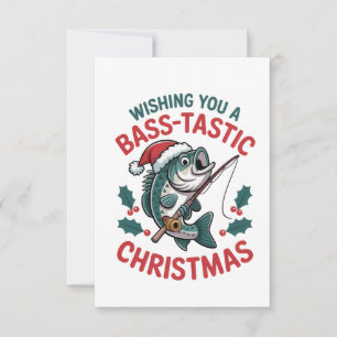 Wens je een Bass-tastic Christmas Vissen Fisher Bedankkaart