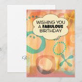Wens je een fantastische verjaardag Oranje Kaart (Voorkant / Achterkant)