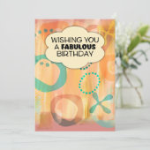 Wens je een fantastische verjaardag Oranje Kaart (Staand voorkant)