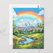 Wens je een fijne verjaardag briefkaart (Voorkant / Achterkant)