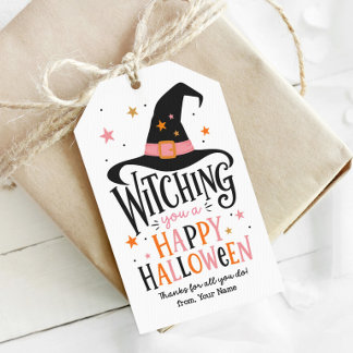 Wens je een gelukkig Halloween, lieve heks Cadeaulabel