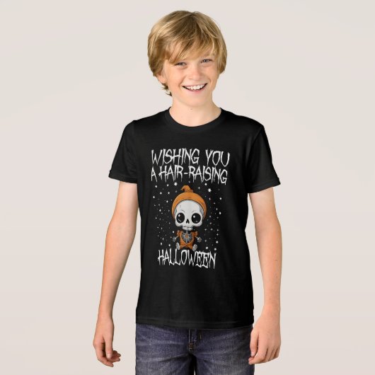 Wens je een haarverhogende Halloween Tri-Blend Shirt (Voorkant volledig)