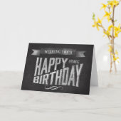 Wens je een Happy Freaking Birthday Chalkboard Kaart (Gele Bloem)