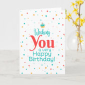 Wens je een heel gelukkige verjaardag kaart (Gele Bloem)