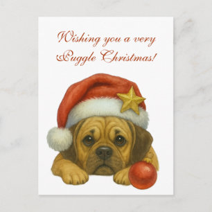 Wens je een heel Puggle Kerstkaart Briefkaart