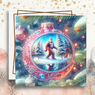 Wens je een legendarische kerst Bigfoot Feestdagenkaart