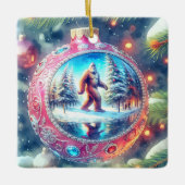 Wens je een legendarische kerst Bigfoot Keramisch Ornament (Voorkant)