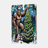 Wens je een Legendary Christmas Funny Bigfoot Metalen Ornament (Voorkant links)