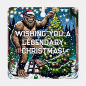 Wens je een Legendary Christmas Funny Bigfoot Metalen Ornament (Achterkant)