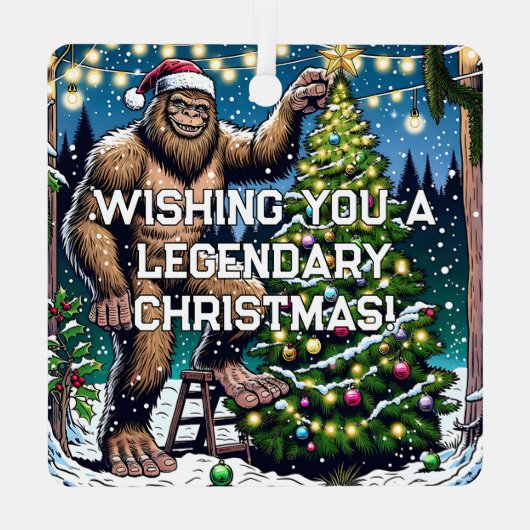 Wens je een Legendary Christmas Funny Bigfoot Metalen Ornament (Achterkant)