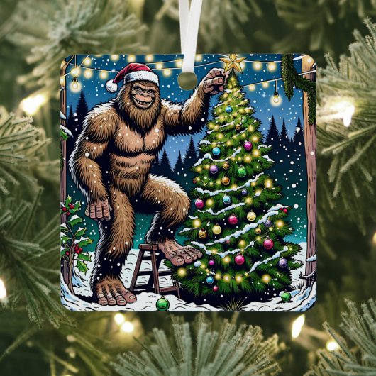 Wens je een Legendary Christmas Funny Bigfoot Metalen Ornament (Insitu)