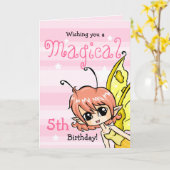 Wens je een magische 5e verjaardag sprookjeskaart kaart (Gele Bloem)