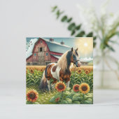 Wens je een mooie dag vriend | paard kaart (Staand voorkant)