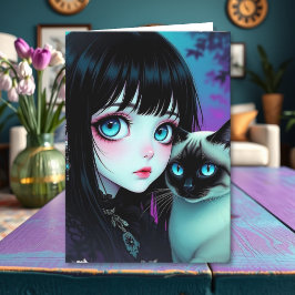 Wens je een perfecte verjaardag | Anime meisje een Kaart