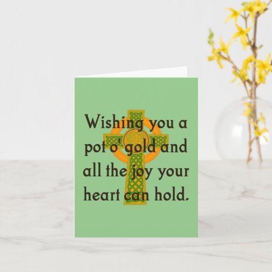 Wens je een pot goud - Ierse quote  Kaart (Gele Bloem)
