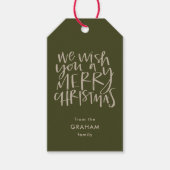 "Wens je een prettige kerst" Evergreen Gift-Labels Cadeaulabel (Voorkant)