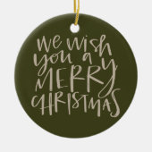 "Wens je een prettige kerst" Evergreen Keramisch Ornament (Voorkant)