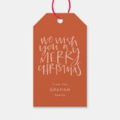 "Wens je een prettige kerst" Rood cadeauLabels (Voorkant)