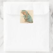 wens je een prettige kerst vierkante sticker (Tas)