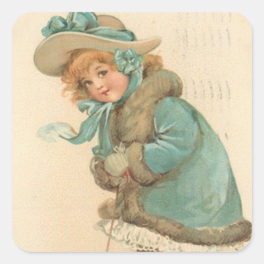 wens je een prettige kerst vierkante sticker (Voorkant)