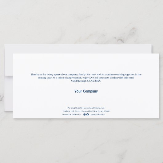 Wens je een seizoen van groei, Joy Blue Flat Kaart (Achterkant)