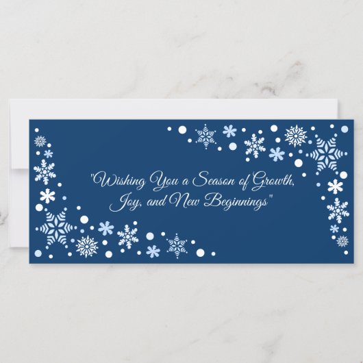 Wens je een seizoen van groei, Joy Blue Flat Kaart (Voorkant)