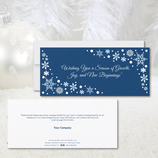 Wens je een seizoen van groei, Joy Blue Flat Kaart