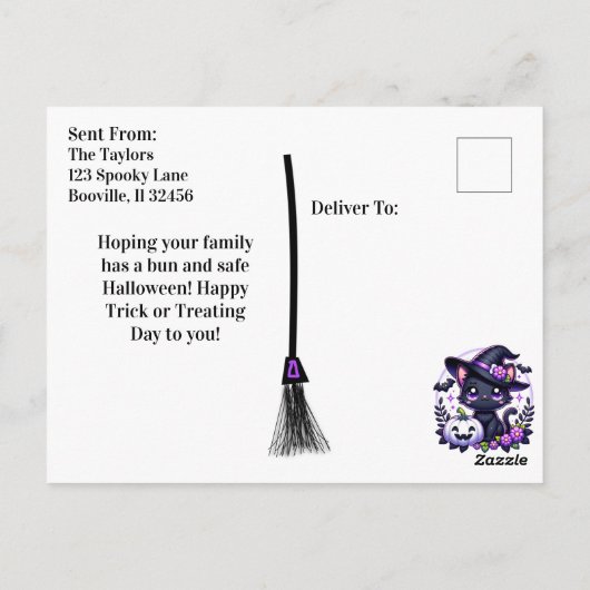 Wens je een slechte Halloween | heks Briefkaart (Achterkant)