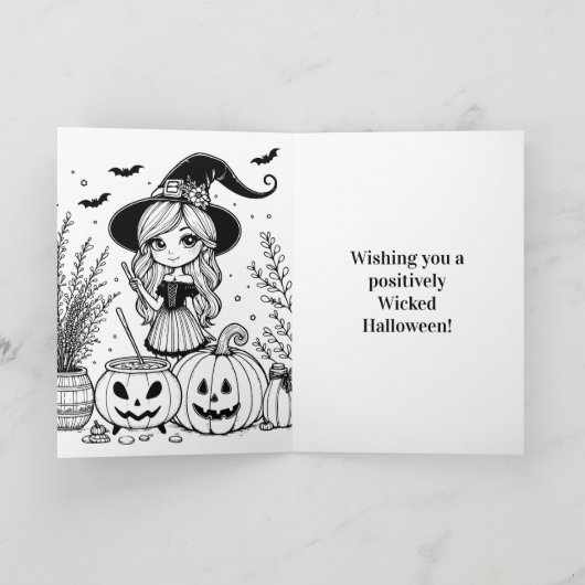 Wens je een slechte Halloween | heks Kaart (Binnen)