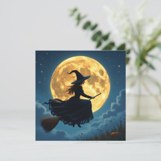 Wens je een slechte Halloween | heks Kaart (Staand voorkant)