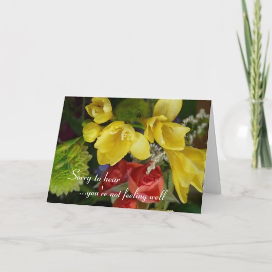 Wens je een spoedig herstel -  bloemen kaart (Voorkant)