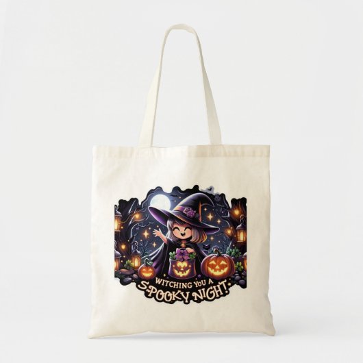 Wens je een spookachtige avond Halloween Tote Bag (Voorkant)