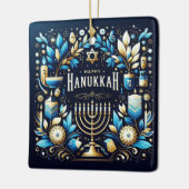 Wens je een vreugdevol Chanoeka Keramisch Ornament (Links)