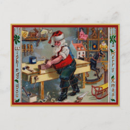 wens je een vrolijk kerstmanatelier feestdagenkaart