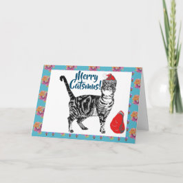 Wens je een vrolijke Catsmus Christmas Tabby Kaart